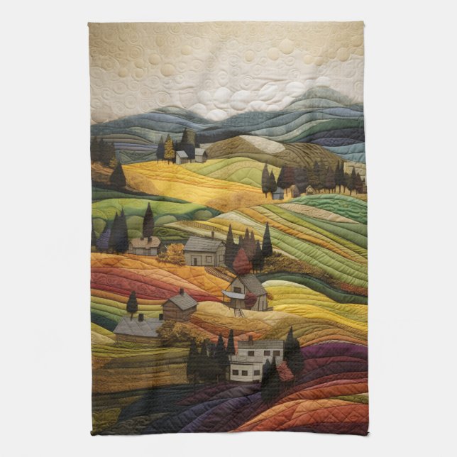 Farm Quilt Tea Towel (Vertical)