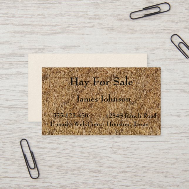 Farm Ranch Hay Bale Print Business Cards (Front/Back In Situ)
