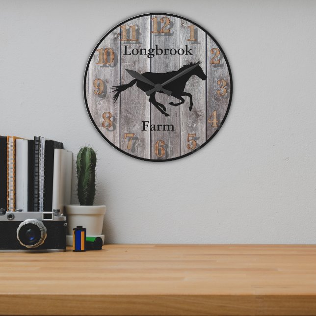 Farm Ranch or Stable Name 3 Custom Barnwood Styled Large Clock (Creator Uploaded)