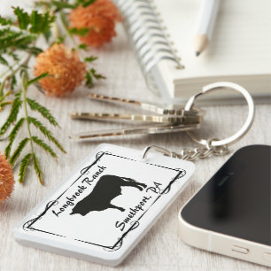 Farm Ranch or Stable Name Bull Cow Steer Key Ring