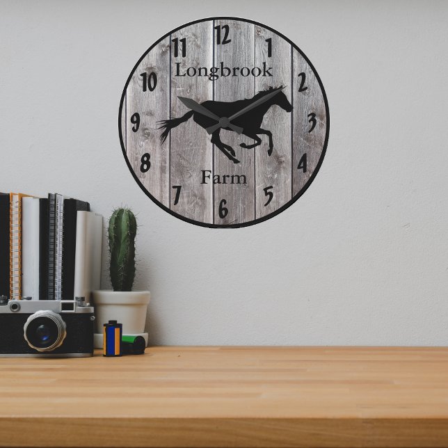 Farm Ranch or Stable Name Custom Barnwood Styled Large Clock (Creator Uploaded)