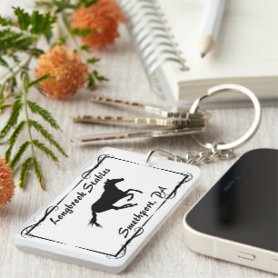 Farm Ranch or Stable Name Galloping Horse Key Ring