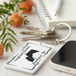 Farm Ranch or Stable Name Horse and Rider Key Ring