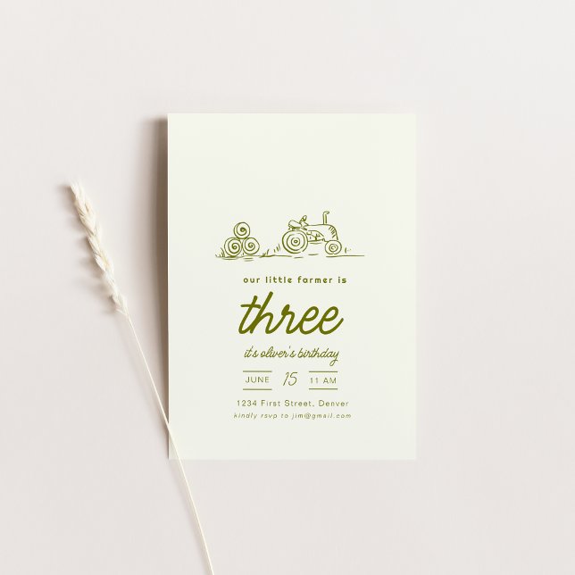 Farm Ranch Tractor Birthday Party Invite (Creator Uploaded)