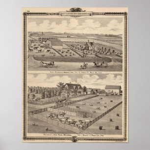 Farm residence of I Lee & residence of T Mitchell Poster