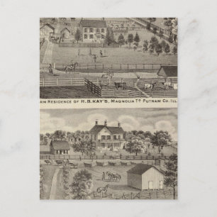 Farm residences of HB Kay and YA Glenn Postcard