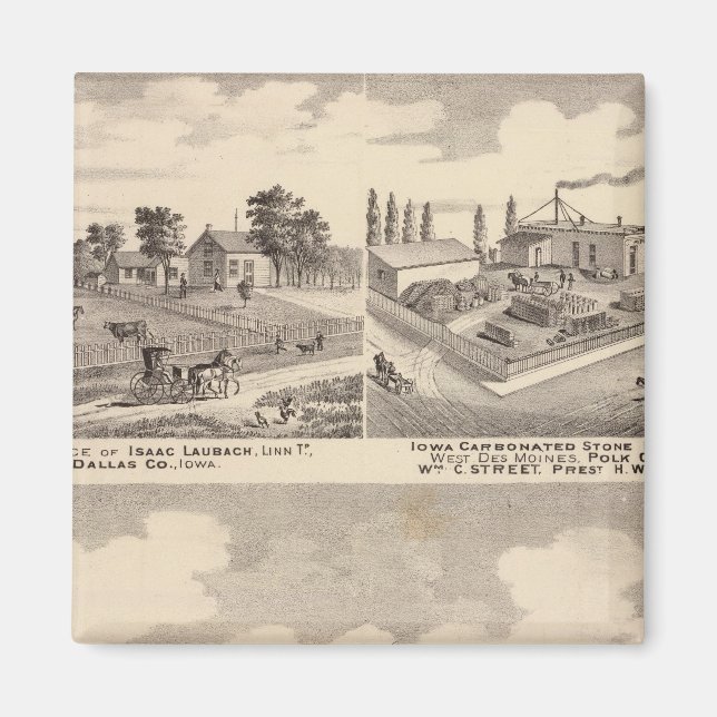 Farm, residences & pipe works magnet (Front)
