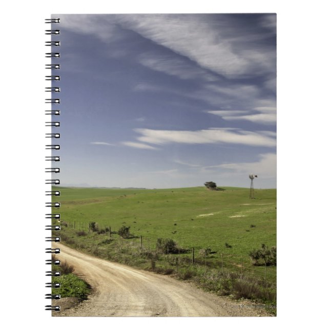 Farm road twining between wheat fields, Caledon, Notebook (Front)