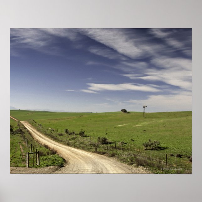 Farm road twining between wheat fields, Caledon, Poster (Front)