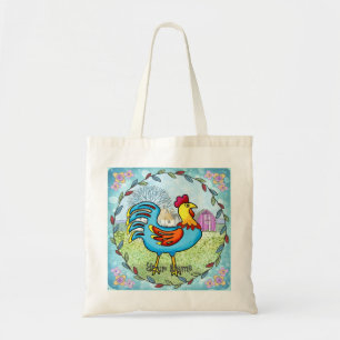 Farm rooster tote bag