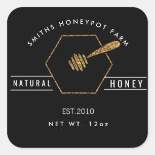 Farm shop honey jar label small business