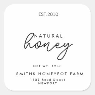 Farm shop honey jar label small business