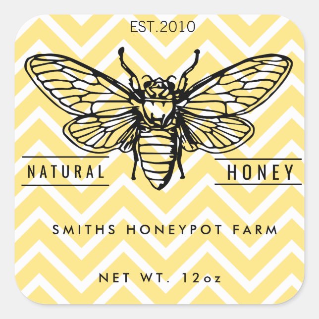 Farm shop honey jar label small business (Front)