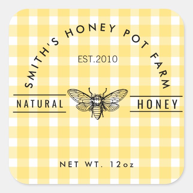 Farm shop honey jar label small business (Front)