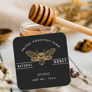 Farm shop honey jar label small business