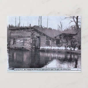 Farm Spring Flood 1920s Postcard