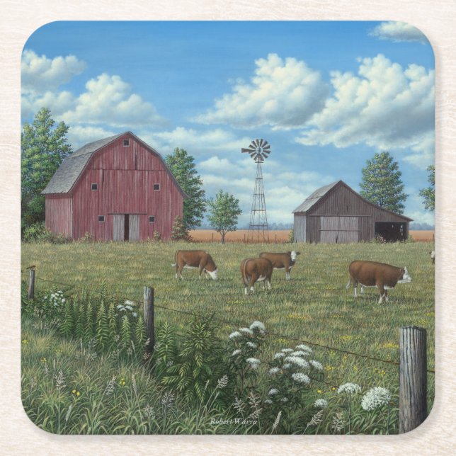 Farm Square Paper Coaster (Front)