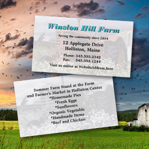 Farm Stand Farmer's Market Business Business Card