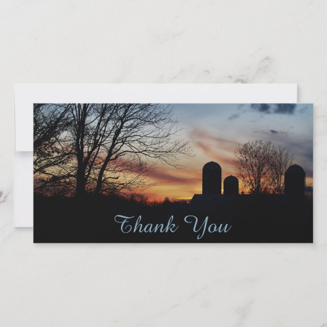 Farm Sunset Thank You Card (Front)