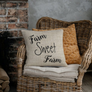 Farm Sweet Farm Country Throw Pillow