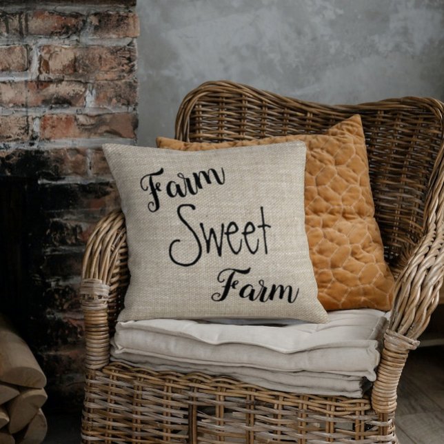 Farm Sweet Farm Country Throw Pillow (Creator Uploaded)