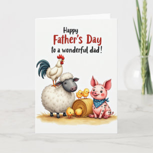 Farm Sweet Fathers Day Scene Card