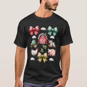 Farm Symbols Animals Cow Chicken Coquette Farmer C T-Shirt