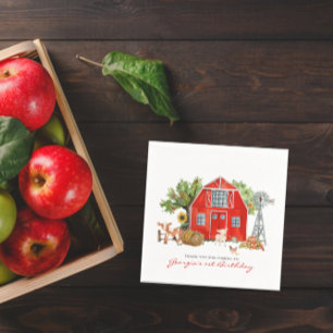 Farm Theme   Barn Birthday Party Napkin