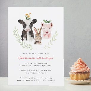Farm Theme Birthday Party Invitation