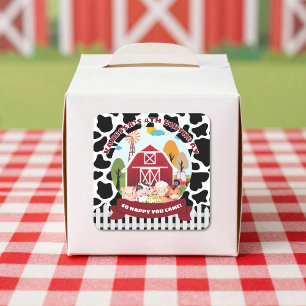 Farm Theme Birthday  Square Sticker