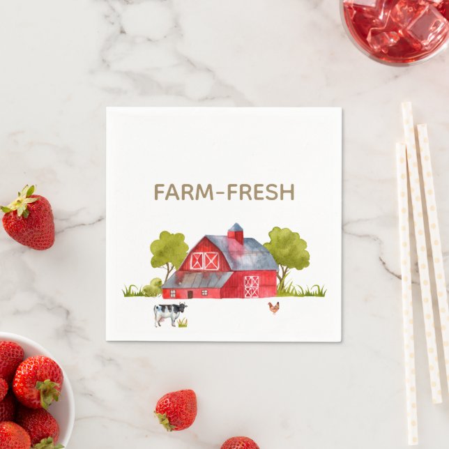 Farm Theme Customisable Napkins (Insitu)
