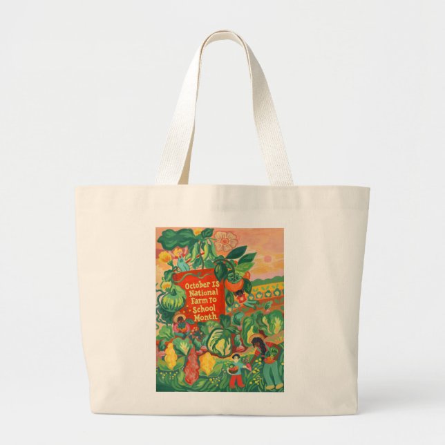 Farm to School Month Square Art Tote Bag (Front)