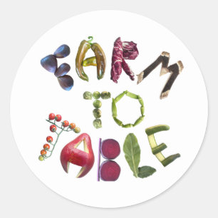 Farm to Table Cute fruit and veggie theme  Classic Round Sticker