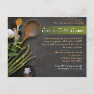 Farm to Table Dinner Invitation Postcard