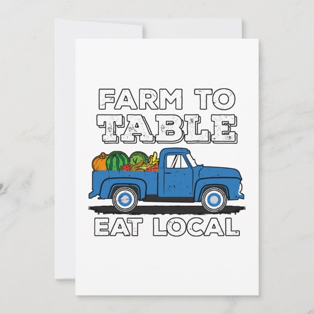 Farm To Table Eat Local Farmer Farming Support Announcement (Front)