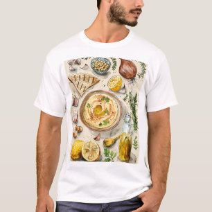 Farm to Table Hummus Recipe: Arabic Organic Food T-Shirt