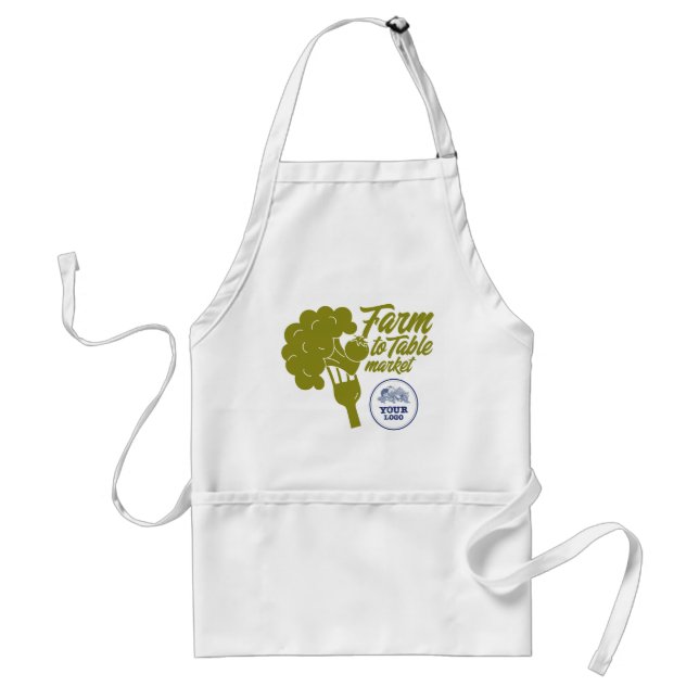 Farm to Table Market Apron – Custom Logo (Front)