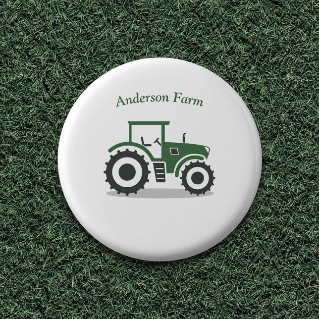 Farm Tractor 3 Cm Round Badge (Farm Tractor Button)