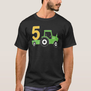 Farm Tractor 5th Birthday 5 Year Old Birthday Part T-Shirt