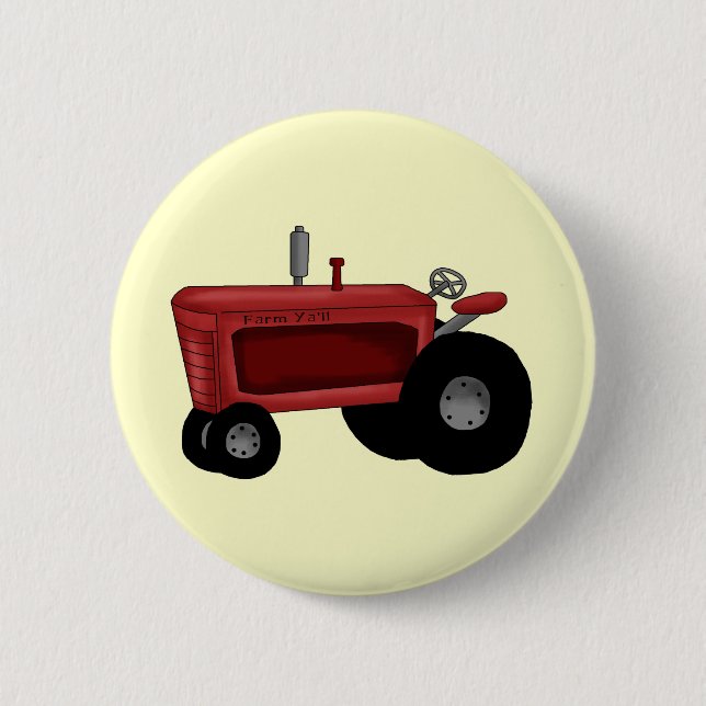 Farm Tractor 6 Cm Round Badge (Front)