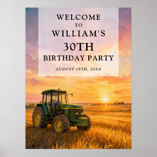 Farm Tractor Adult Birthday Welcome Sign
