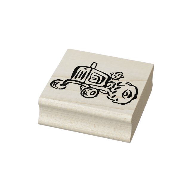 farm tractor art stamp (Stamp)