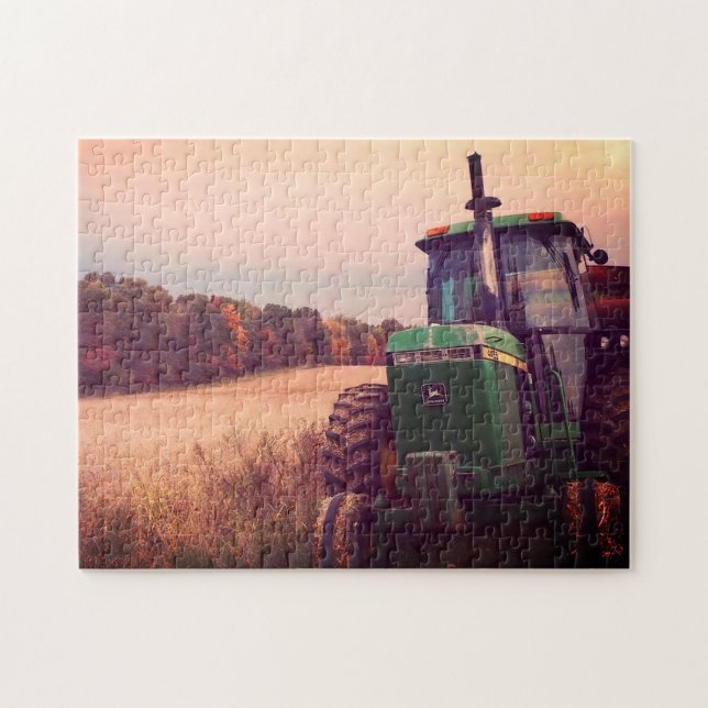Farm Tractor at Fall Harvest Jigsaw Puzzle (Horizontal)