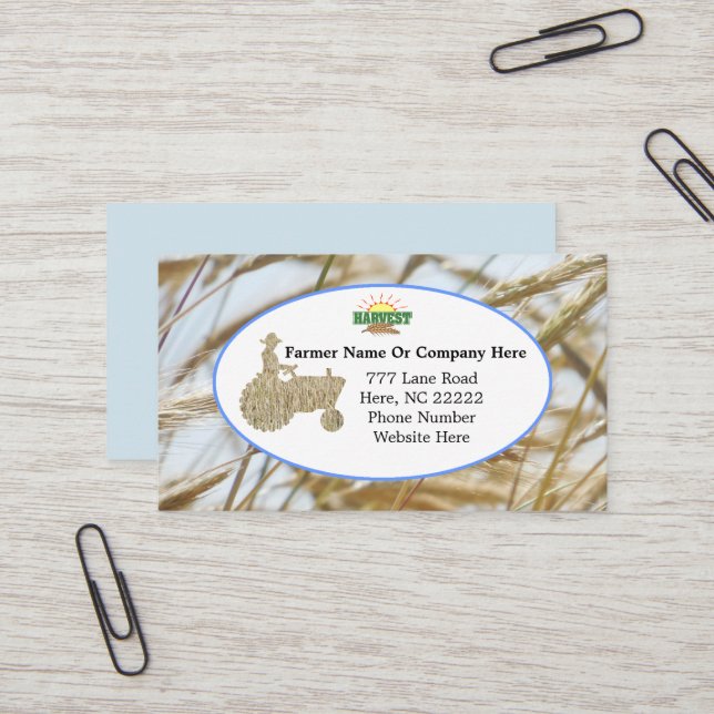 Farm & Tractor Business Cards (Front/Back In Situ)