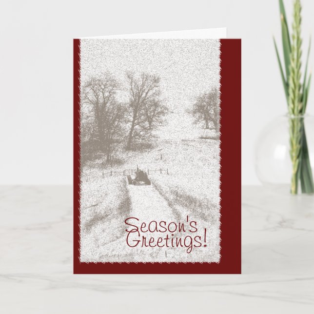 Farm Tractor Christmas Card (Front)