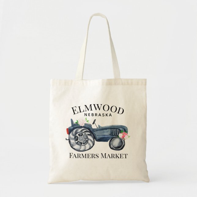 Farm Tractor | Farmers Market Tote Bag (Front)