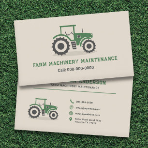 Farm Tractor Maintenance Business Card