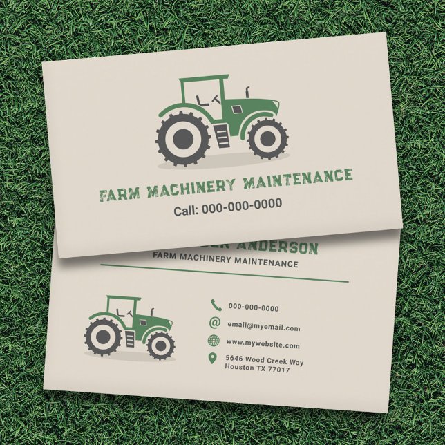 Farm Tractor Maintenance Business Card (Farm Tractor Maintenance Business Card)