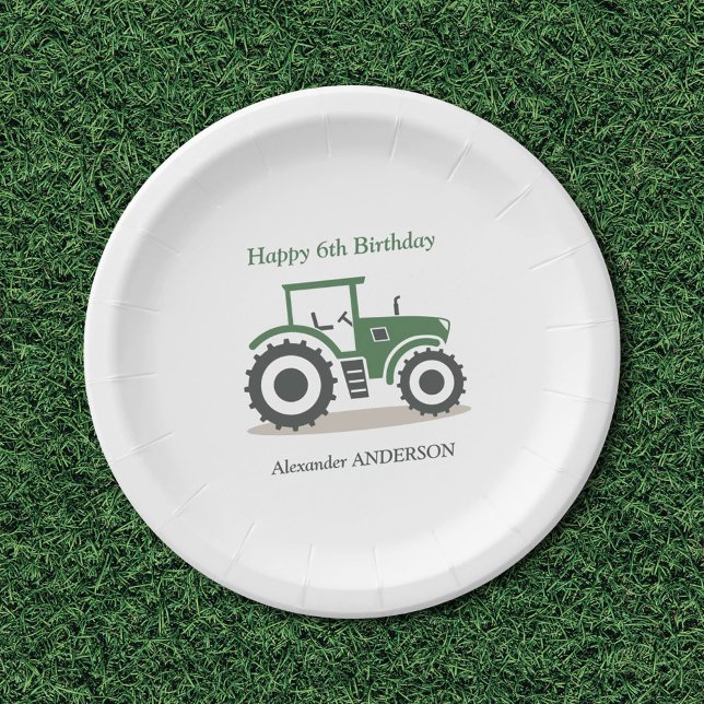 Farm Tractor  Paper Plate (Farm Tractor Paper Plates)