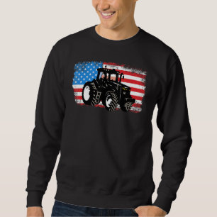 Farm Tractor Patriotic Usa Flag Farmer Men Women F Sweatshirt